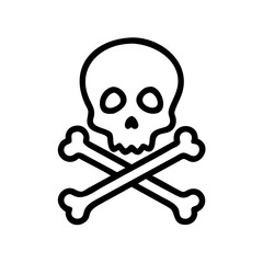 skull and crossbones, skull and crossbones, crossbones and skull death flat vector icon for apps and games, skull