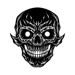 Skull With Glowing Eyes Vector