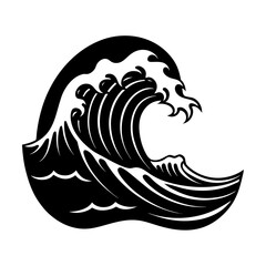 Tsunami Wave In Profile Vector