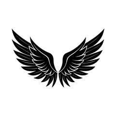 Vintage Black Wings Silhouette Vector Set