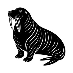 Walrus With Long Tusks Vector