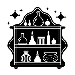Witchs Potion Shelf Vector