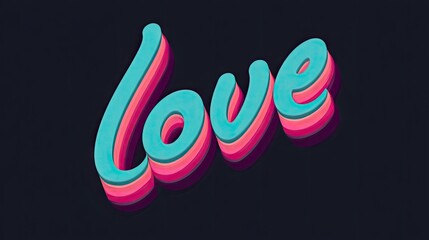Vibrant, three-dimensional lettering of the word love.