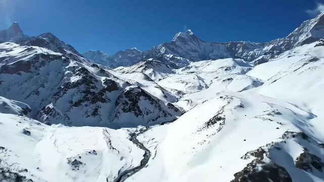 mountain landscape with snow