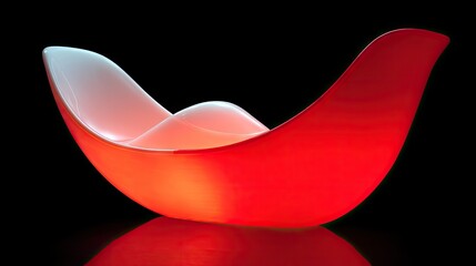 Modern red and white illuminated seat.