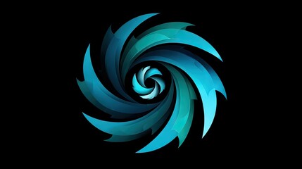 Abstract swirling design in shades of blue.