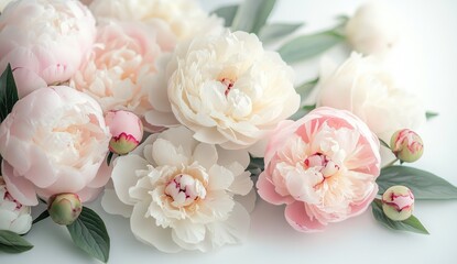 Obraz premium Delicate peonies in soft pastel shades