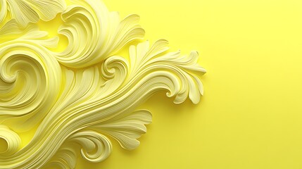 Yellow ornate decorative element