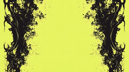 Abstract, symmetrical design on lime background