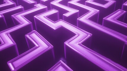 Abstract glowing purple maze