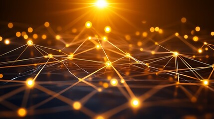 Abstract network graphic, golden connections