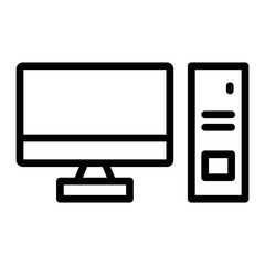 Desktop vector line icon design