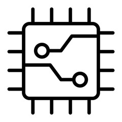 Mother board vector line icon design