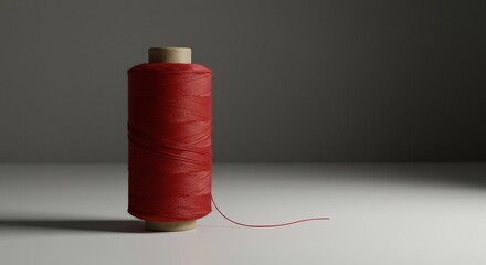 Red Thread Spool With Minimalist Gray Background and Soft Lighting variation 2