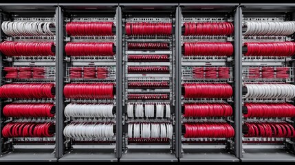 Organize power cables neatly in a data center: efficient and tidy technology storage solution