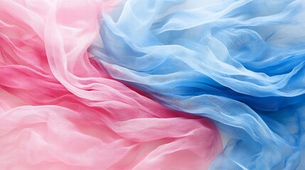 Obraz premium Close-up view of flowing, ombre-colored sheer fabric.