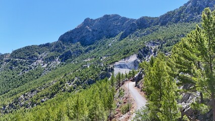 Naklejka premium Mountain winding road. High quality photo