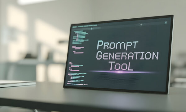 Computer screen displays prompt generation tool