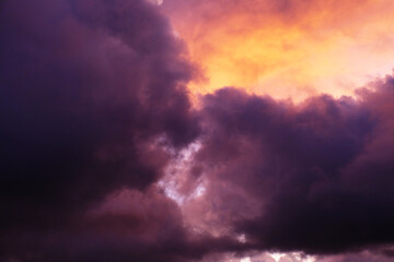 Dramatic sky view during sunset at Kinabalu Sabah