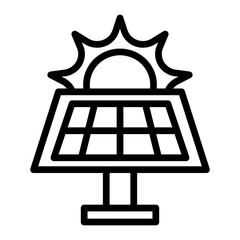Solar Energy vector line icon design