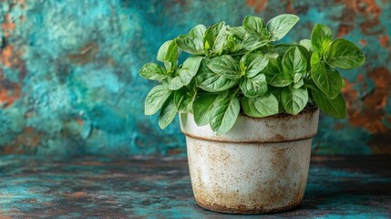 Rustic Oregano in Pot: A Culinary Herb Still Life