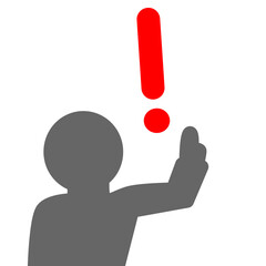 man with exclamation mark
