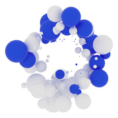 Blue & White 3D Spheres  – Abstract Minimal Geometric Collection with Floating Particles for Posters, Branding, UI Design, Album Covers & Digital Art – Futuristic & Clean - particles