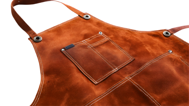 Stylish Two-Tone Apron Isolated on White

