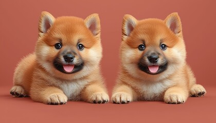 Adorable Twin Shiba Inu Puppies