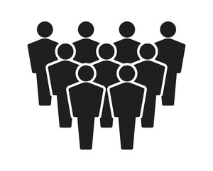 People icon representing group size with nine people. Perfect can use in demographic, society, audience, crowd, and team concept	