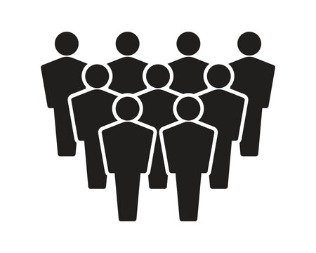 People icon representing group size with nine people. Perfect can use in demographic, society, audience, crowd, and team concept	