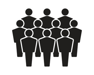 People icon representing group size with ten people. Perfect can use in demographic, society, audience, crowd, and team concept	