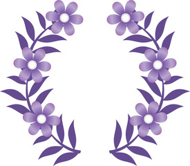 purple flowers in circle vectors