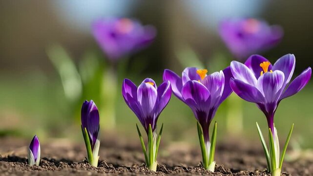 Crocus Blooming Timelapse: Witness the Beauty of Spring Flowers Unfolding in Stunning Detail