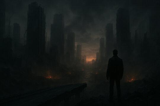 Post-apocalypse city ruins