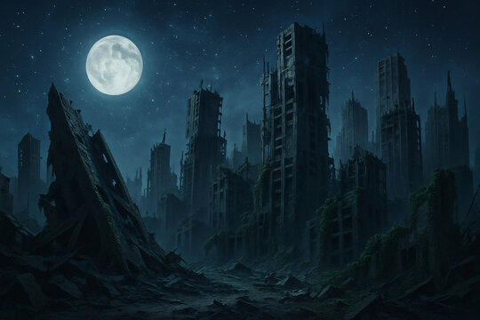 Post-apocalypse city ruins