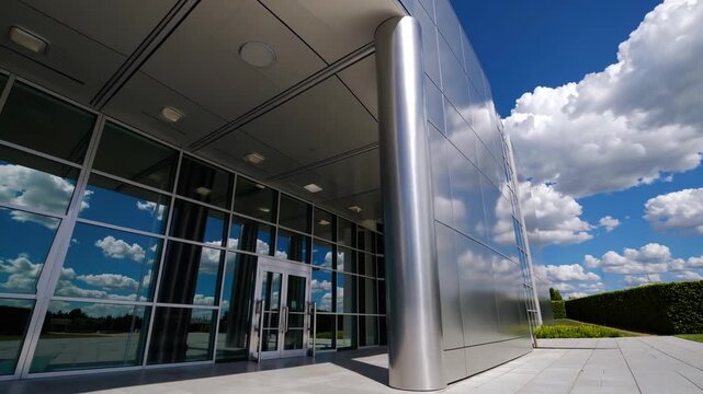 Contemporary High School Building Entrance With Ample Space For Text Or Design