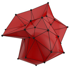 Abstract Polygon Backgrounds with Red and Black Low-Poly Mesh Surfaces – Geometric 3D Shapes with Wireframe Grids, Irregular Structures, and a Modern Futuristic Visual Aesthetic