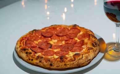 Pepperoni's true rustic pizza with sourdough mass fermented with Levain. A perfect vera pizza