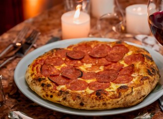 Pepperoni's true rustic pizza with sourdough mass fermented with Levain. A perfect vera pizza