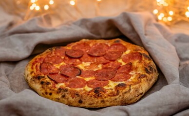 Pepperoni's true rustic pizza with sourdough mass fermented with Levain. A perfect vera pizza
