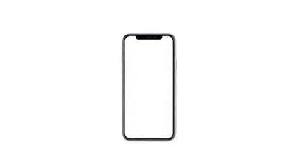 A simple line drawing of a modern smartphone, screen blank, ready for app or design placement.
