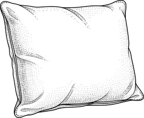 Soft pillow with hand-drawn style