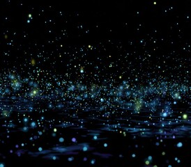 Celestial Galaxy of Lights: An abstract visual representation of a celestial galaxy, illustrated by a sea of sparkling lights against a deep, dark expanse.