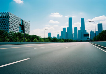 Cityscape with Modern Architecture and Highway - road