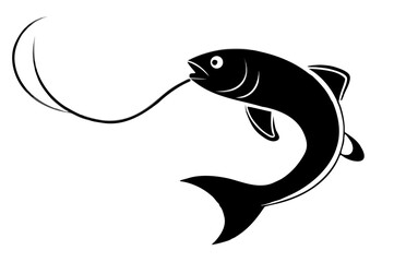 Fototapeta premium Swimming fish cartoon vector illustration