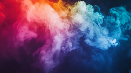 A colorful smoke cloud with a blue and purple background. The smoke is thick and colorful, creating a vibrant and dynamic atmosphere