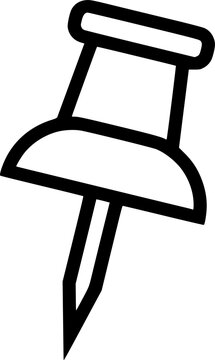 recommend clip art: Push pin tack outline icon vector
                    