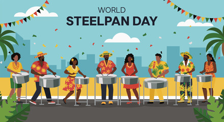 Caribbean Festival Steelpan Art for World Steelpan Day © Lunsuk