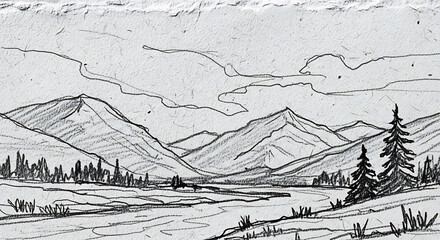 Rough paper texture with pencil sketch overlay